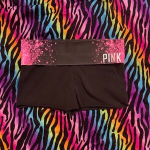 PINK Victoria's Secret Black and Pink Athletic Shorts